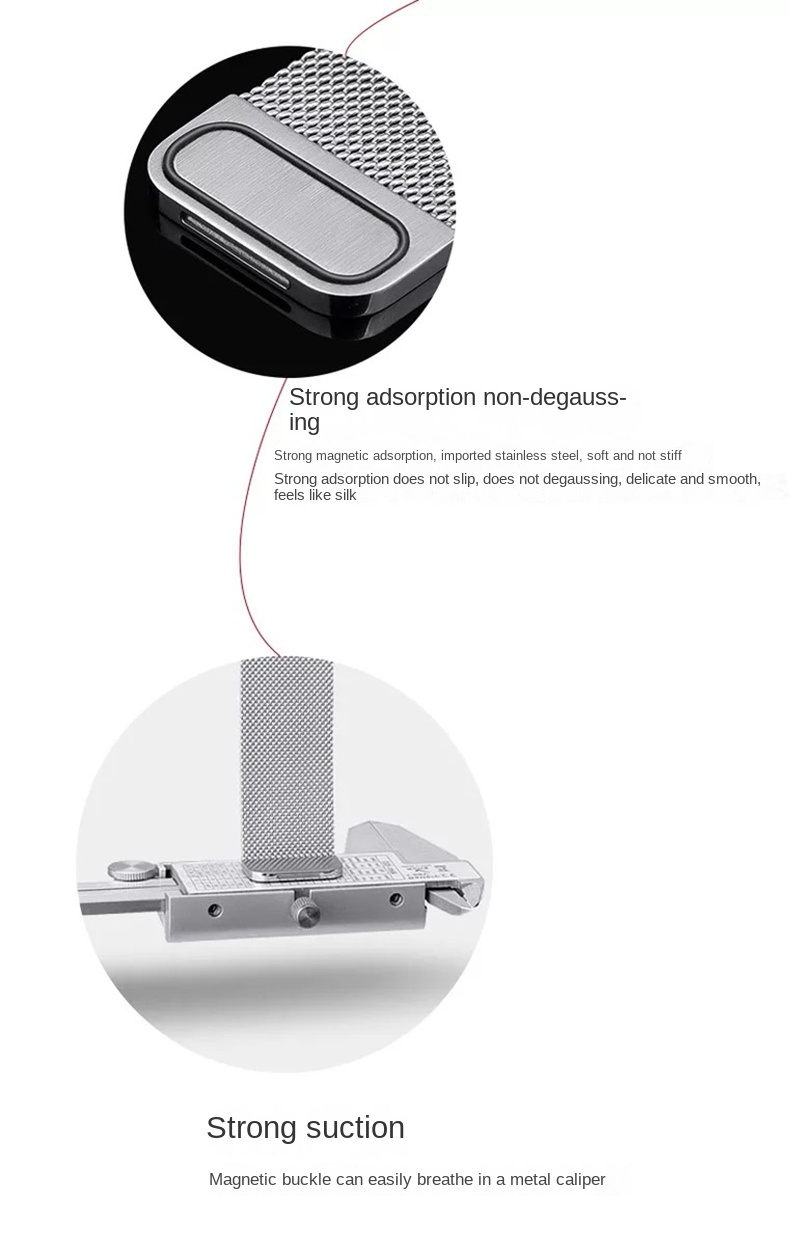 Stainless Steel Milanese Strap Return Magnetic Bracelet 18mm/20mm/22mm Replacement Strap Suitable for Smartwatches