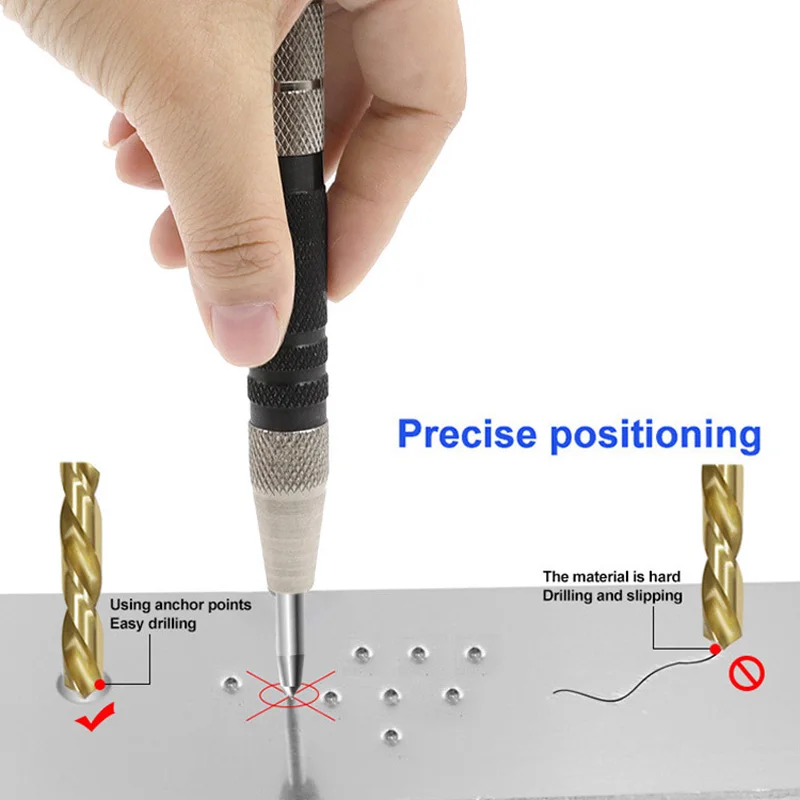 Spring Type Automatic Center Punch Locator Glass Striker Window Breaker Punch Centering Punch Punch Tool