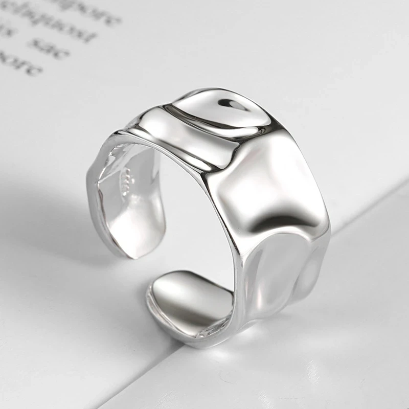 Vintage 925 Sterling Sivler Buckle Engagement Rings for Women Couples New Fashion Creative Geometric Handmade Party Jewelry Gift