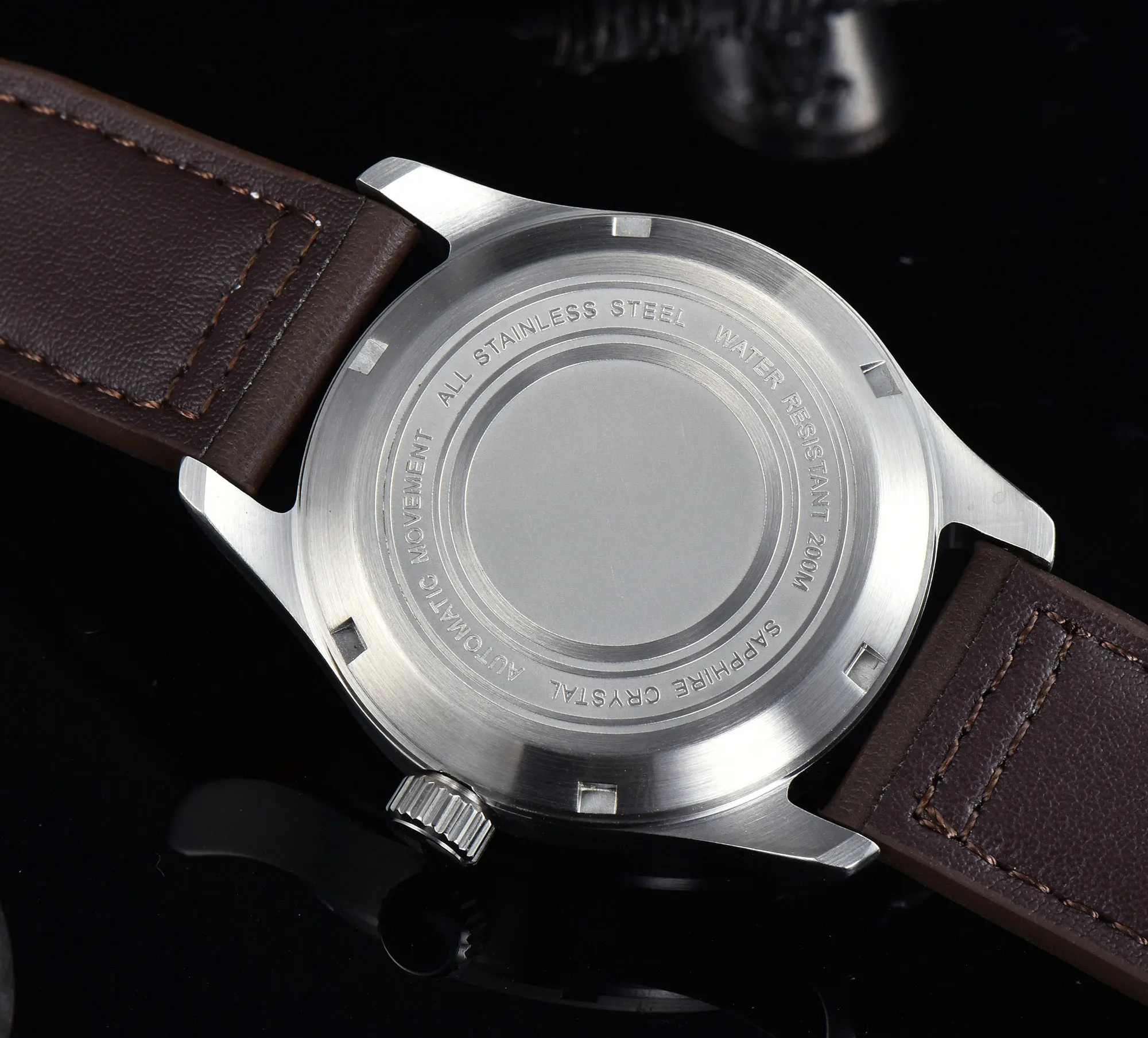Tandorio 39mm 20BAR Dive Pilot Men's Automatic Steel Watch NH35 Miyota 8215 PT5000 Mechanical AR Sapphire Wristwatch Green Lume