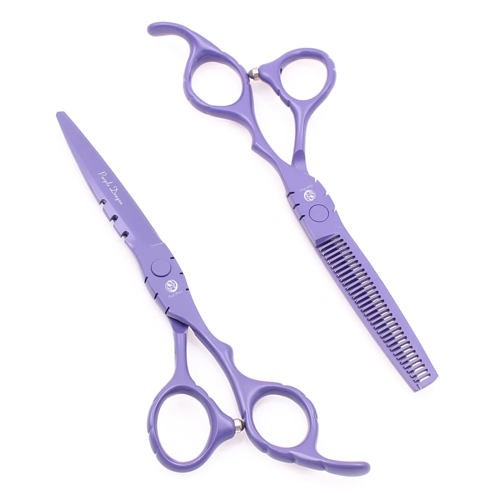 Hair Scissors 5.5" 6" Purple Dragon Stainless Professional Hairdressing Scissors Thinning Shears Hair Scissor Dropshipping Z1010