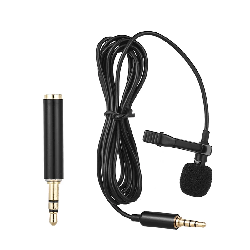 Portable 1.5m Lavalier Mini Microphone Condenser Clip-on Lapel Mic Wired USB 3.5mm Type-C Microfon For Phone for Mac Laptop PC