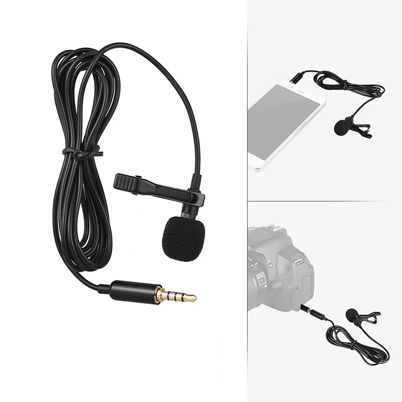 Portable 1.5m Lavalier Mini Microphone Condenser Clip-on Lapel Mic Wired USB 3.5mm Type-C Microfon For Phone for Mac Laptop PC