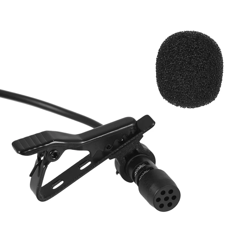 Portable 1.5m Lavalier Mini Microphone Condenser Clip-on Lapel Mic Wired USB 3.5mm Type-C Microfon For Phone for Mac Laptop PC