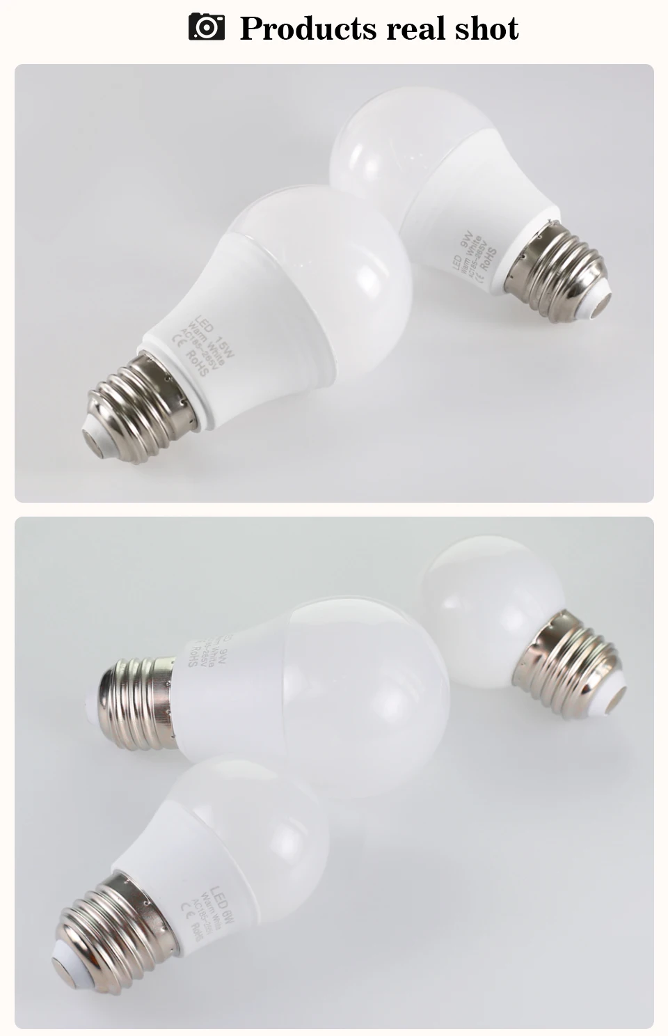 4pcs/lot E27 LED Bulb Lamps AC 220V SMD2835 3W 6W 9W 12W 15W 18W Lampada Led Light Bulbs Living Room Home Indoor LED Bulb
