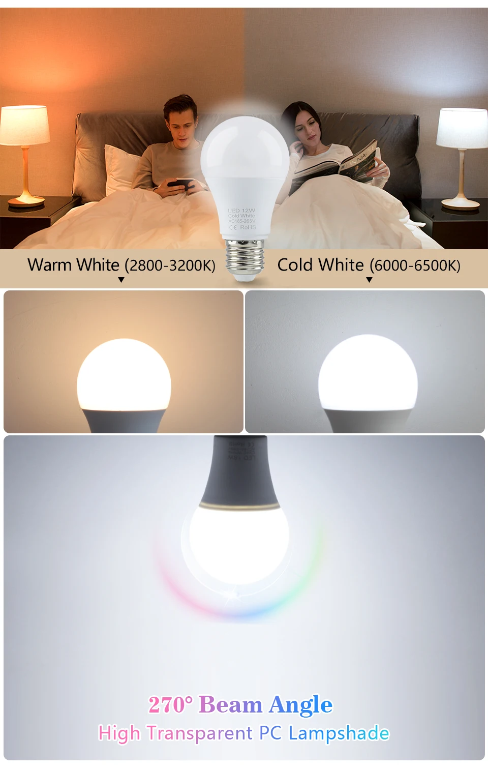 4pcs/lot E27 LED Bulb Lamps AC 220V SMD2835 3W 6W 9W 12W 15W 18W Lampada Led Light Bulbs Living Room Home Indoor LED Bulb