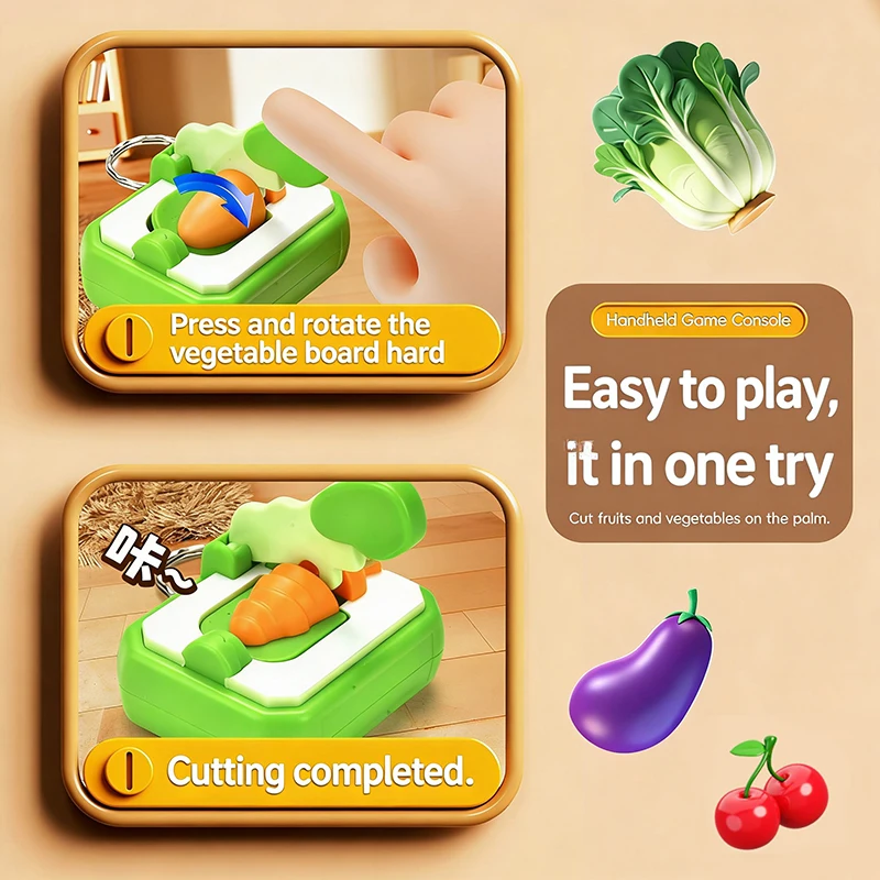 DIY Keychain Carrot-cutting Creative Mini Cutting Fun Stress-relieving Toy Interesting Toy Gift