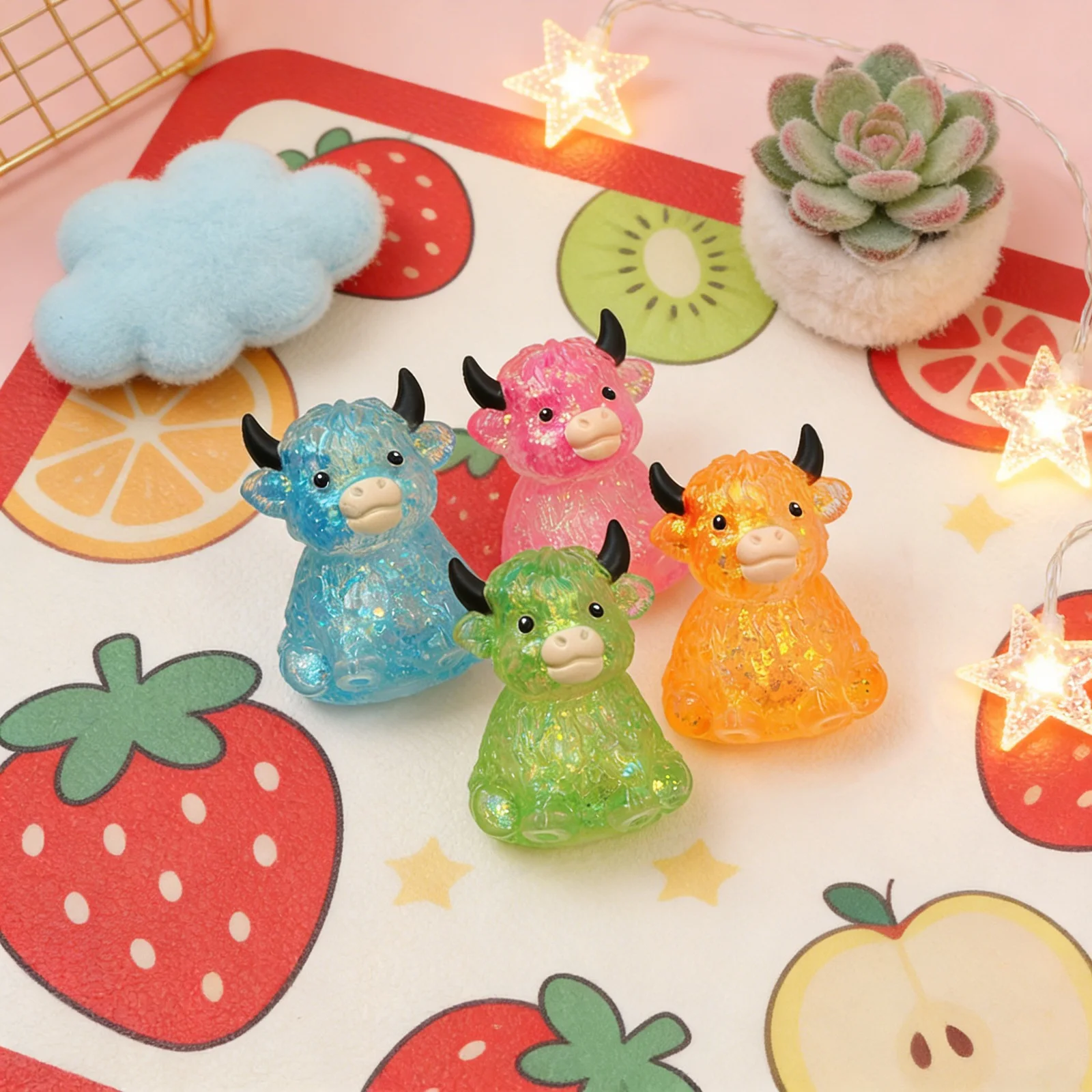Cute Cow Squishy Maltose Fidget Toy Soft Cow Needoh Toy Small Cute Animal Anti Stress Splat Decompressions Vent Squeeze Toy