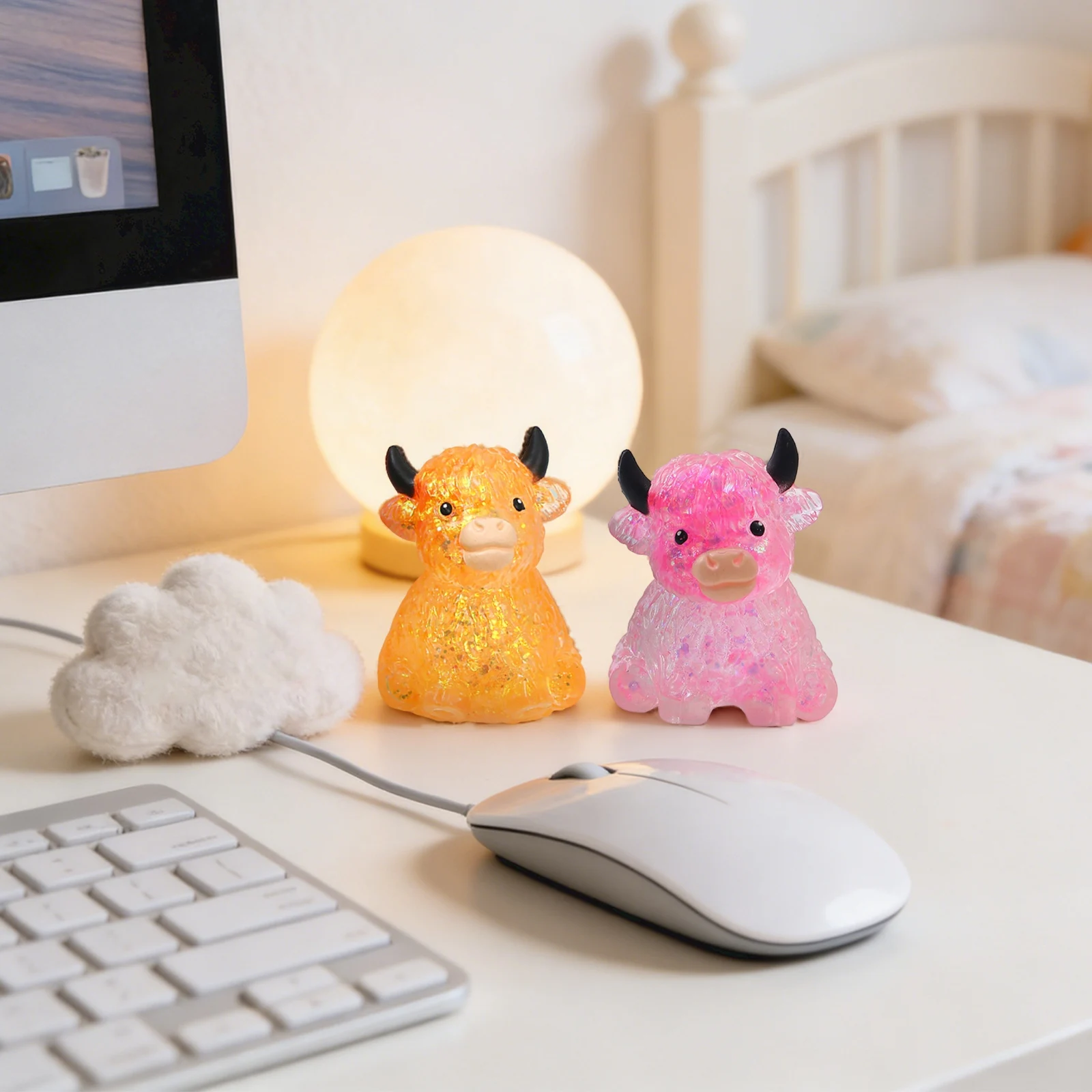 Cute Cow Squishy Maltose Fidget Toy Soft Cow Needoh Toy Small Cute Animal Anti Stress Splat Decompressions Vent Squeeze Toy
