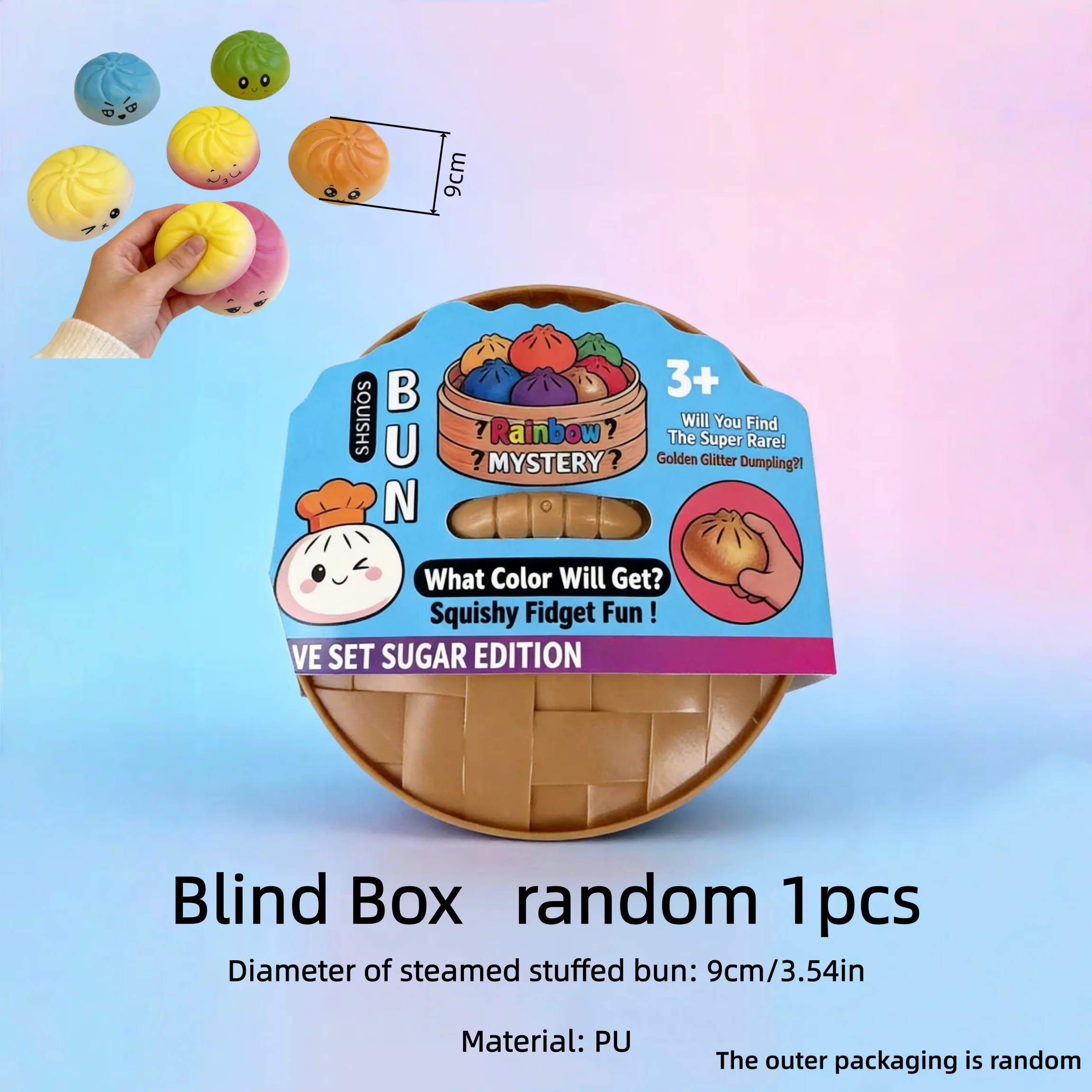 "1-Pack" and "2-Pack" Colorful Soft Squishy Blind Boxes, Suitable for Playing, Displaying, Daily Entertainment, and Decoration, Pu Toy Soft Simulation Squishy Stress-Relief Gadget, Small Steamer Model for Hand-Squeezing Stress Relief (Package Style Is Random)