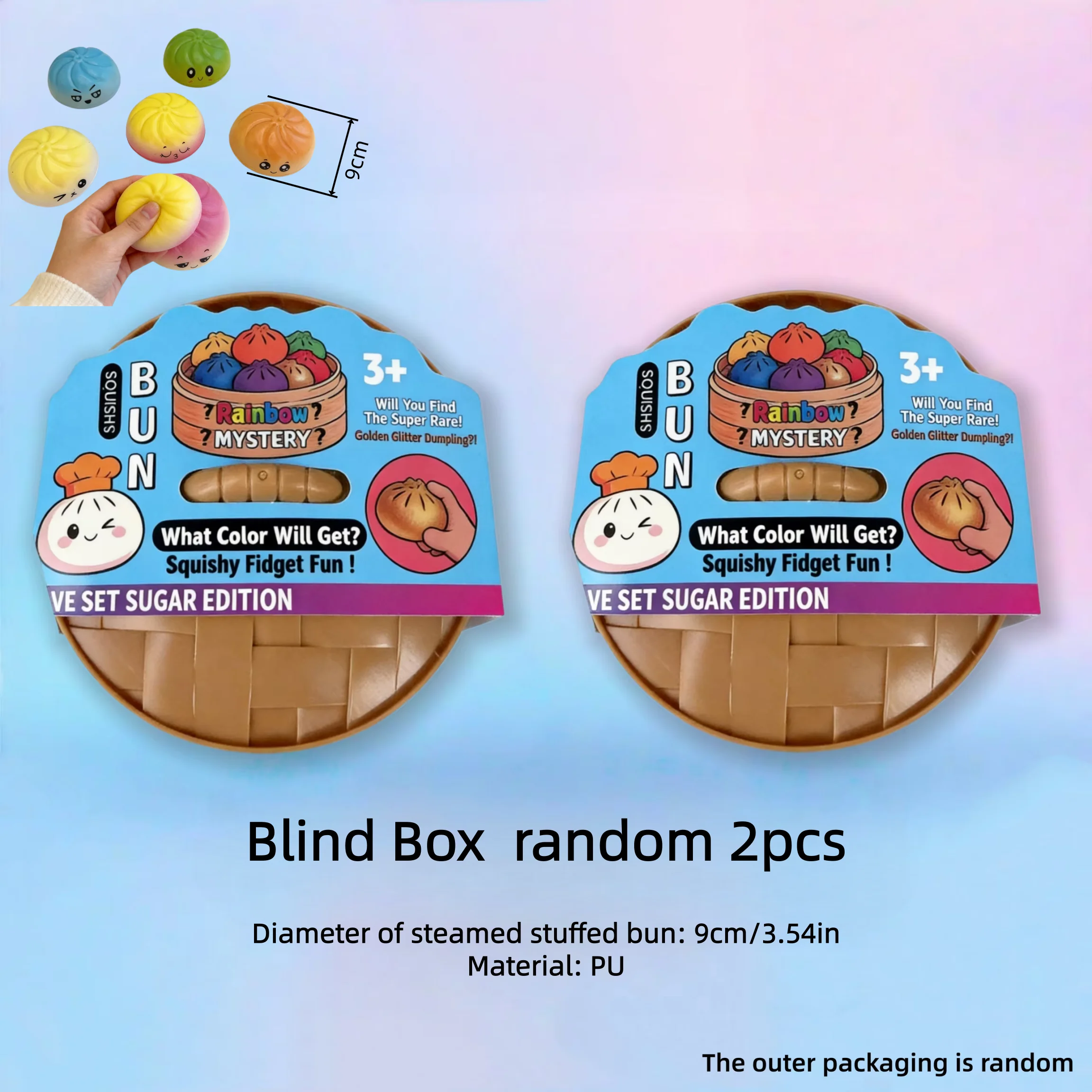 "1-Pack" and "2-Pack" Colorful Soft Squishy Blind Boxes, Suitable for Playing, Displaying, Daily Entertainment, and Decoration, Pu Toy Soft Simulation Squishy Stress-Relief Gadget, Small Steamer Model for Hand-Squeezing Stress Relief (Package Style Is Random)
