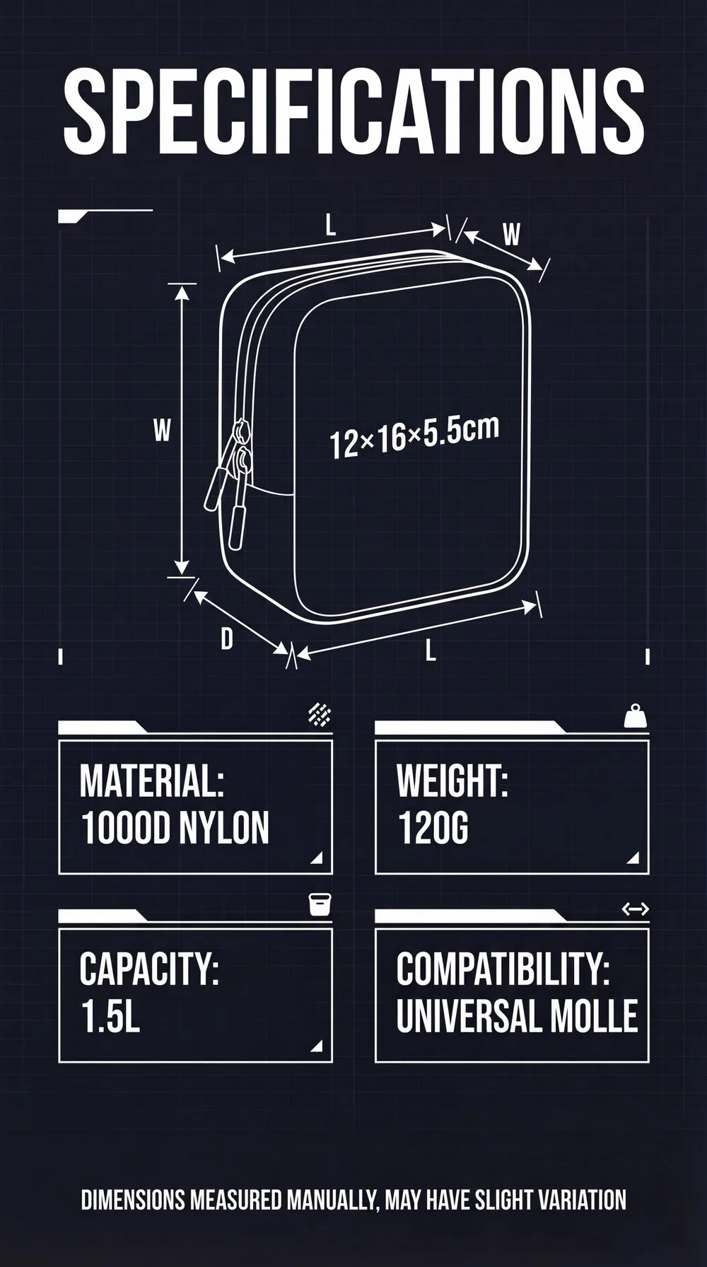 Tactical MOLLE Pouch EDC Utility First Aid Kit Bag Outdoor Waist Pack Water Resistant Nylon Gear Organizer for Hiking Camping