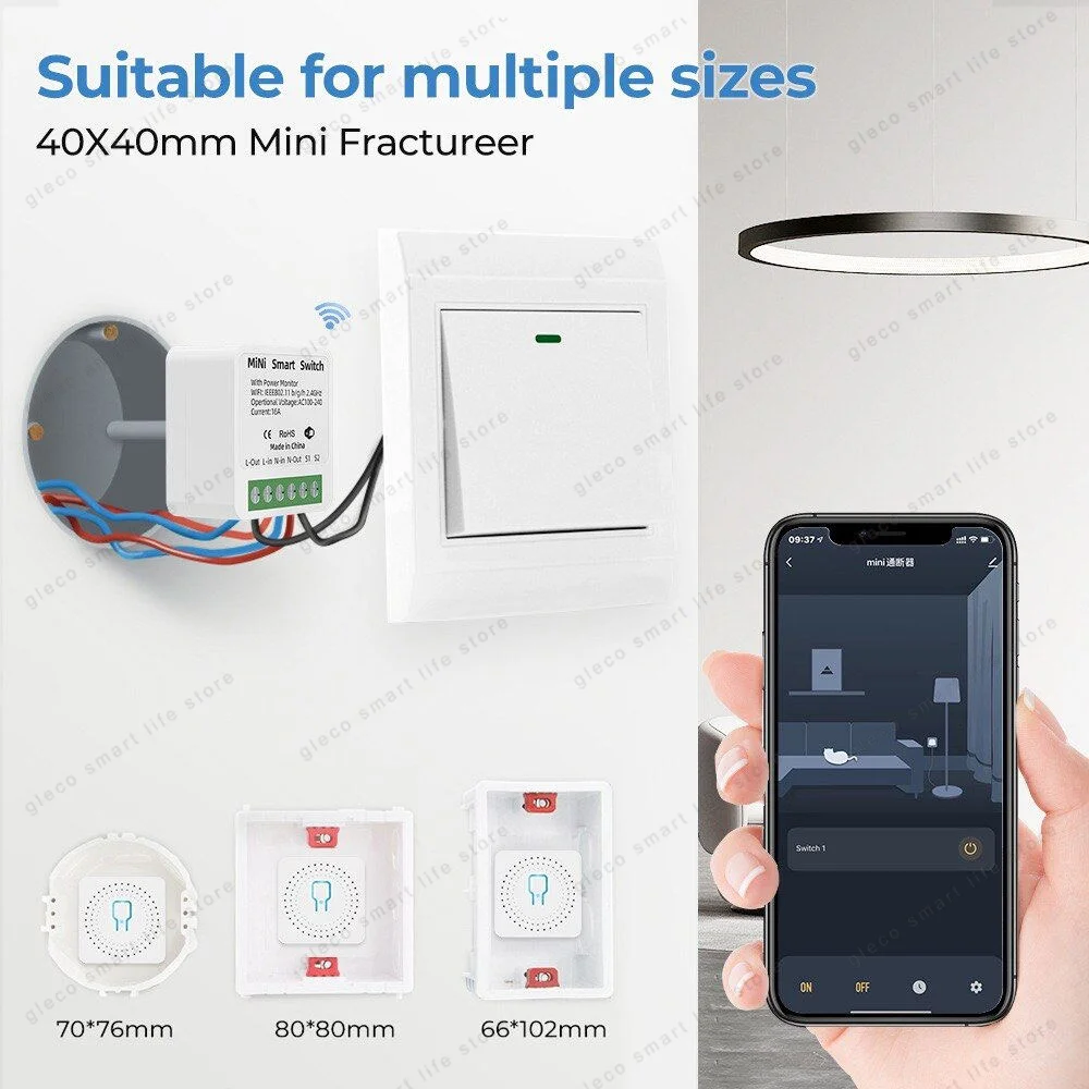 ZigBee Smart Mini Smart Light Switch 1/2CH Breaker Relay 16A 2 Way Control Smart Life APP Voice Control For Tuya Alexa Google