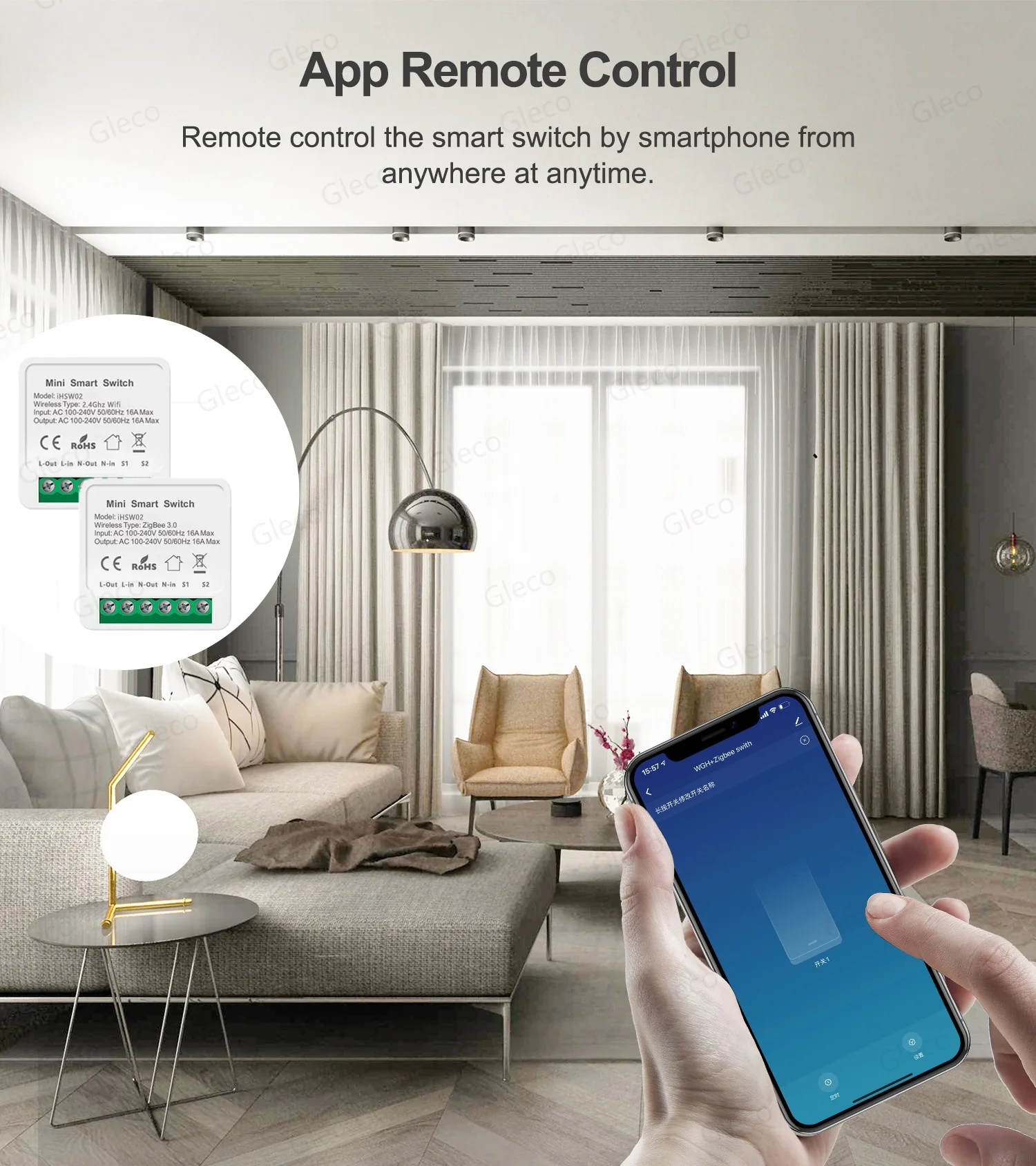 ZigBee Smart Mini Smart Light Switch 1/2CH Breaker Relay 16A 2 Way Control Smart Life APP Voice Control For Tuya Alexa Google
