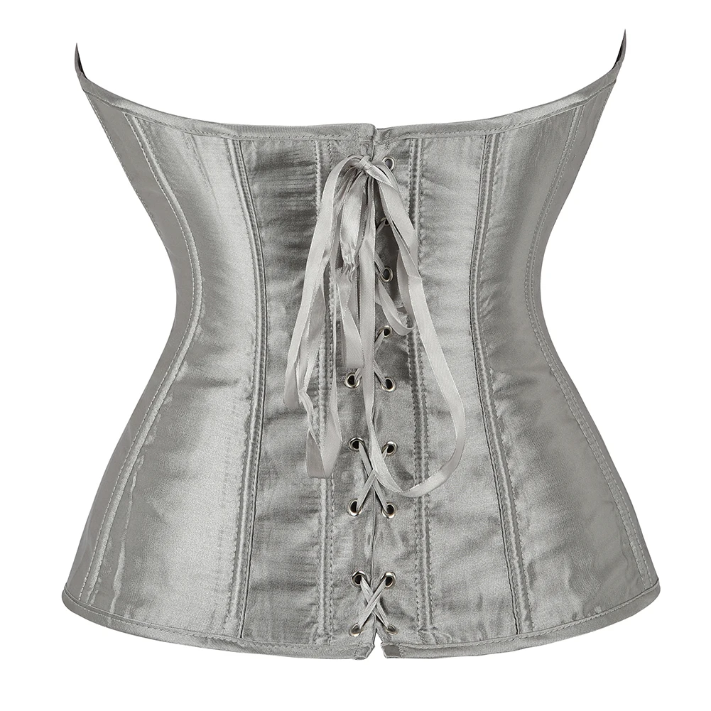 Silver Gold Corsets for Women Steampunk Gothic Corset Bustier with Zipper Plus Size Vintage Style Corset Top Burlesque Lingerie