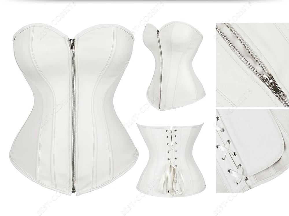 Silver Gold Corsets for Women Steampunk Gothic Corset Bustier with Zipper Plus Size Vintage Style Corset Top Burlesque Lingerie