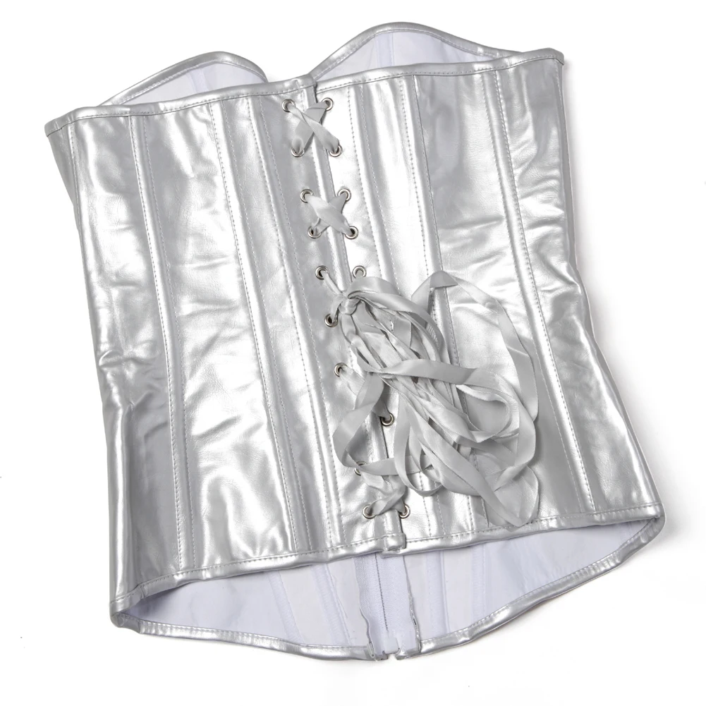Silver Gold Corsets for Women Steampunk Gothic Corset Bustier with Zipper Plus Size Vintage Style Corset Top Burlesque Lingerie