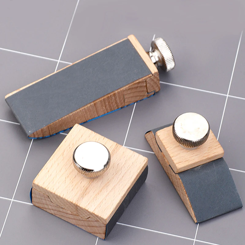 Beech Block Handmade Leather Edge Grinding Sandpaper Treatment Tool Sandalwood DIY Leathercraft Edge Tool