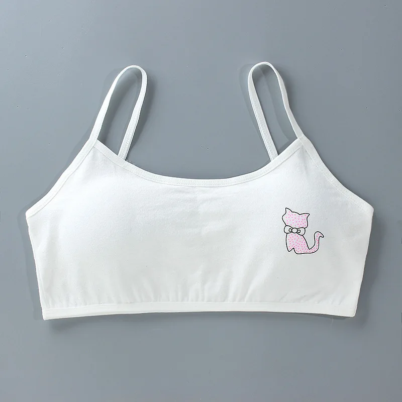 5PCS/Lot Teeange Girls Small Training Bras Purbery School Girl Sports Bra Children Detachable Chest Pad Underwear Kids Tube Tops