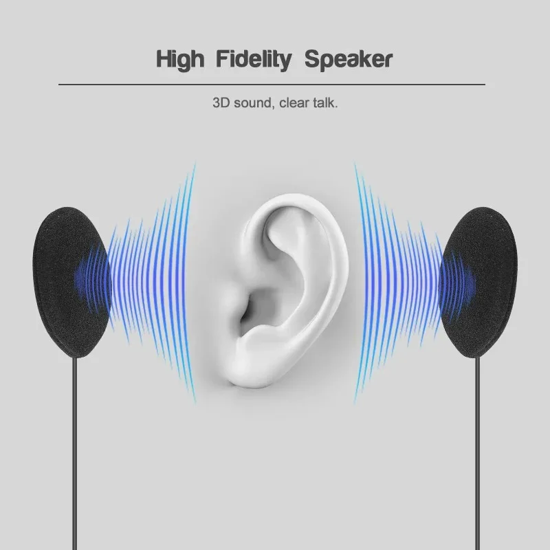 EJEAS V6 PRO+ Motorcycle Helmet Headset Earphone Microphone Speaker Type-C with New Style Mounting Clip Double-Sided Tape Gift