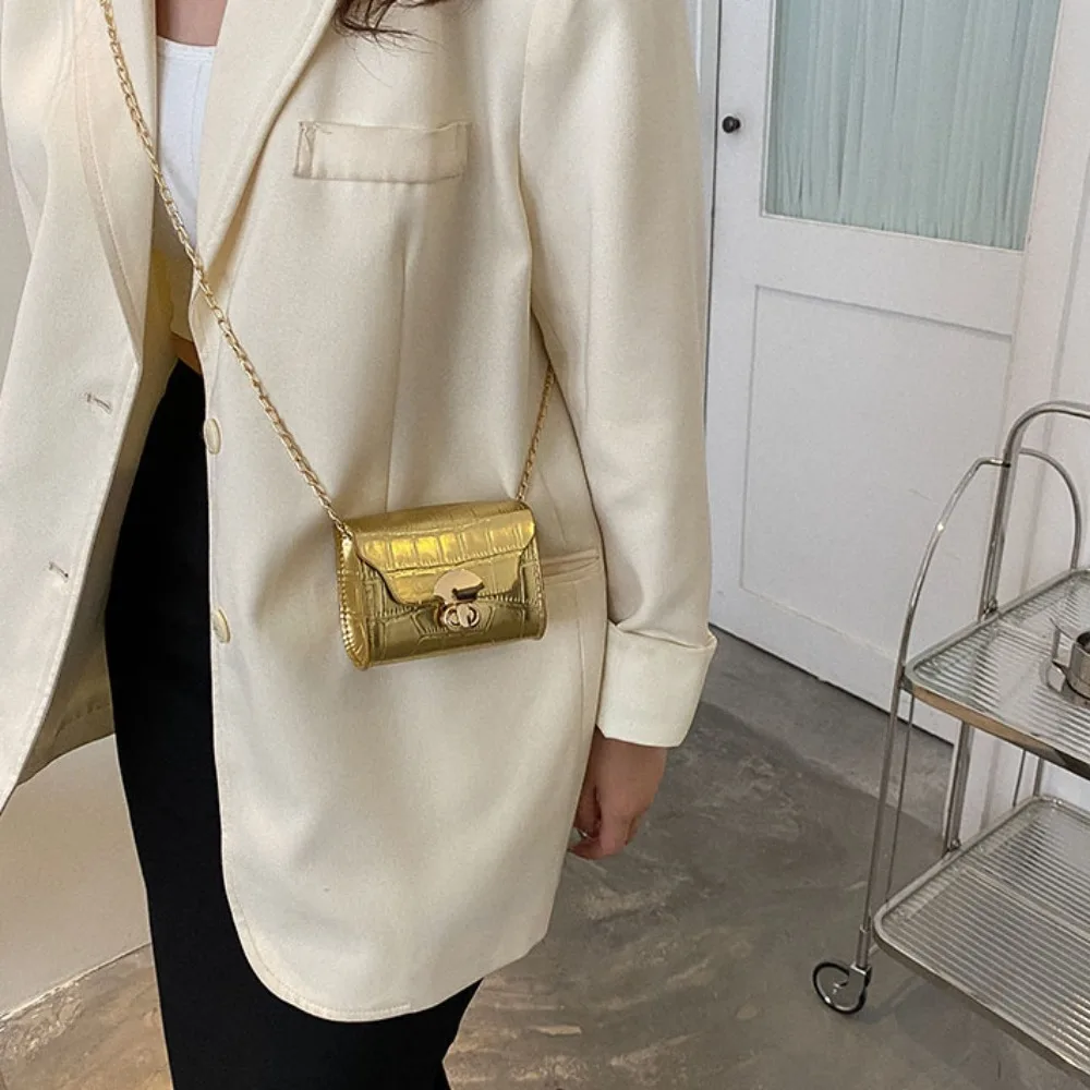 Trendy Mini Shoulder Bag Casual Chain Messenger Bag Daily Commuting Bag Lipstick Coin Purse