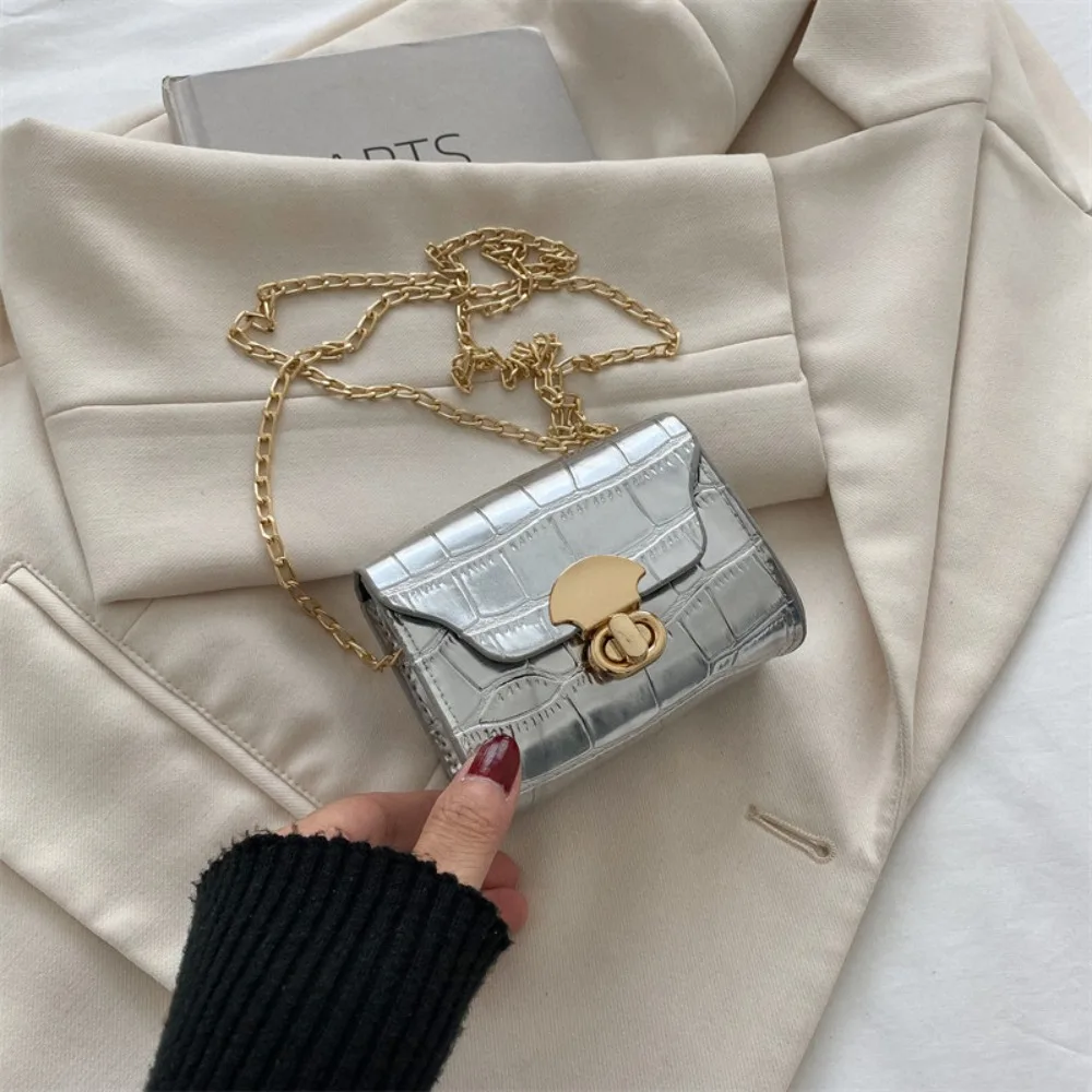Trendy Mini Shoulder Bag Casual Chain Messenger Bag Daily Commuting Bag Lipstick Coin Purse