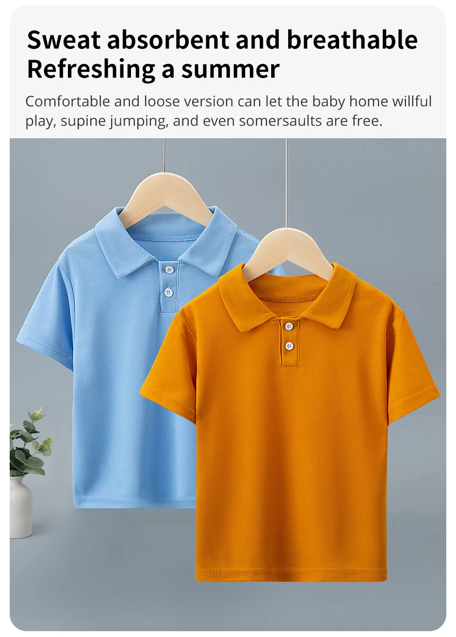 1/3 Pack Children's Solid color POLO Shirt Boy Handsome Fashion T-shirt Lapel Comfortable Half Sleeve Girl Joker Short Sleeve