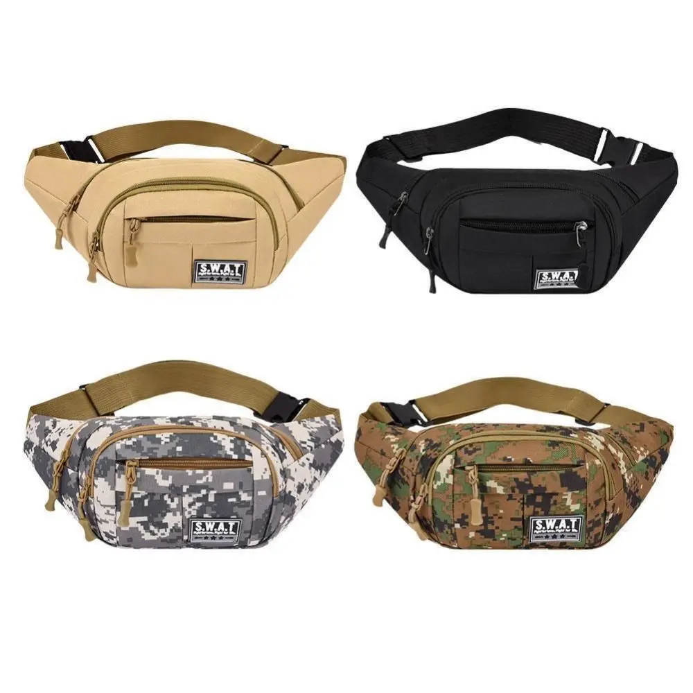 Large Capacity Outdoor Waist Bag Multi-layer Sling Bag New Nylon Waterproof Camouflage Fanny Pack