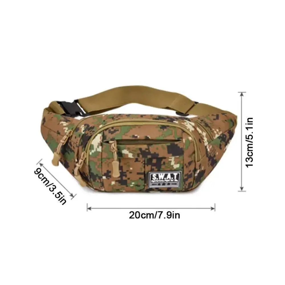 Large Capacity Outdoor Waist Bag Multi-layer Sling Bag New Nylon Waterproof Camouflage Fanny Pack