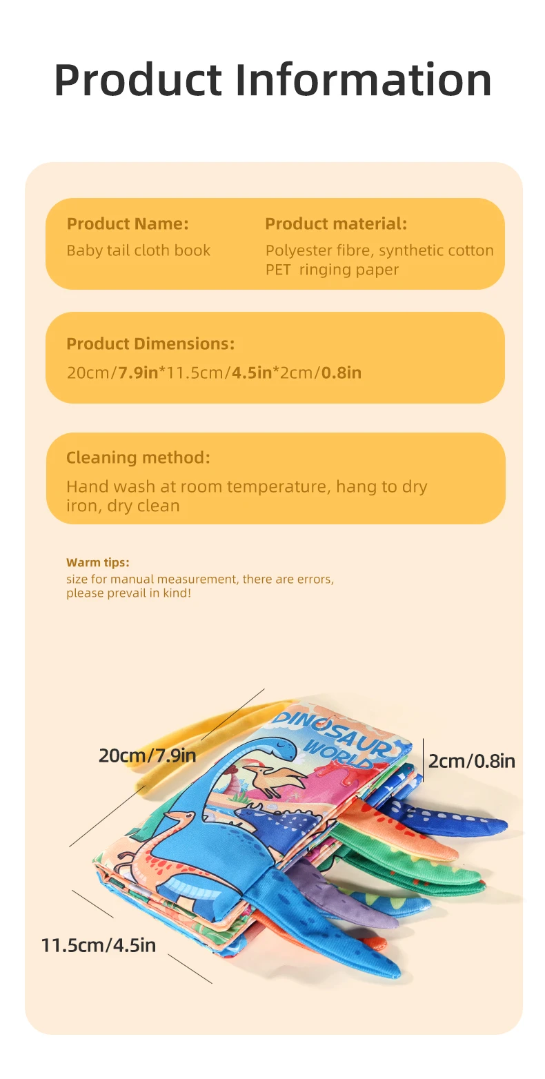 Baby Cloth Book 6 Pages 0-3 Year Old Early Education Parent-child Interaction Baby Toys For 0-3 Year Old Newborn Gifts