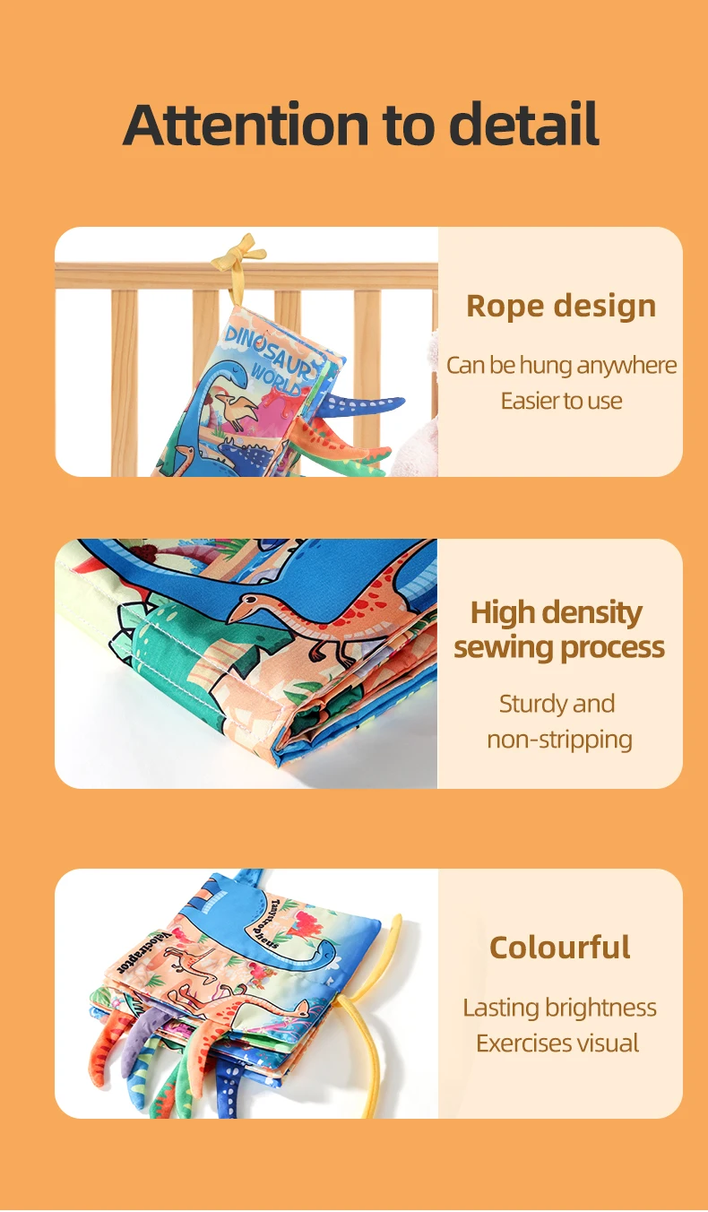 Baby Cloth Book 6 Pages 0-3 Year Old Early Education Parent-child Interaction Baby Toys For 0-3 Year Old Newborn Gifts