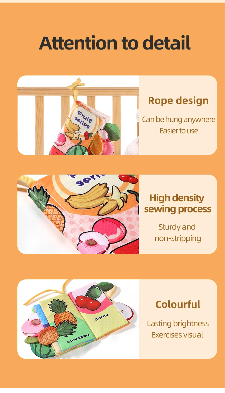 Baby Cloth Book 6 Pages 0-3 Year Old Early Education Parent-child Interaction Baby Toys For 0-3 Year Old Newborn Gifts