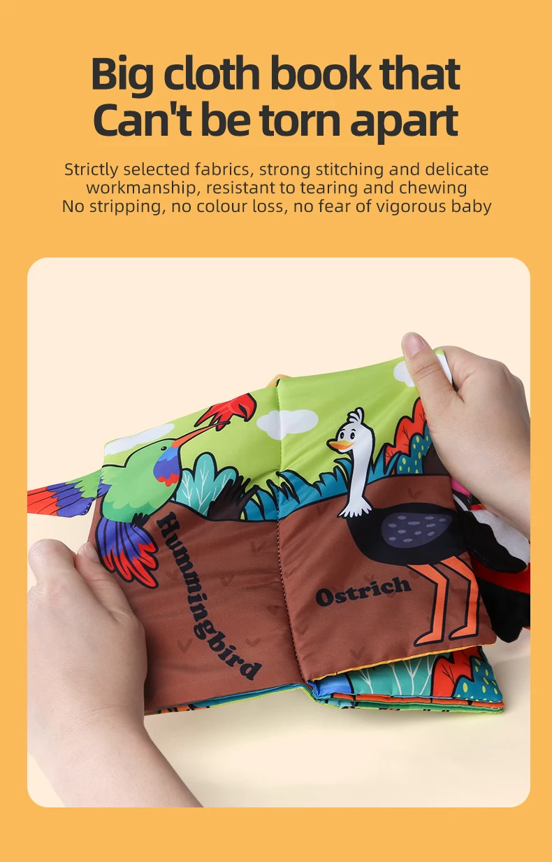 Baby Cloth Book 6 Pages 0-3 Year Old Early Education Parent-child Interaction Baby Toys For 0-3 Year Old Newborn Gifts