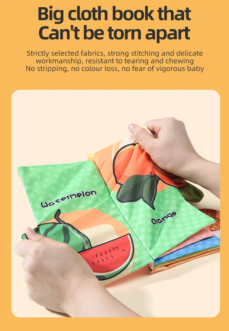 Baby Cloth Book 6 Pages 0-3 Year Old Early Education Parent-child Interaction Baby Toys For 0-3 Year Old Newborn Gifts