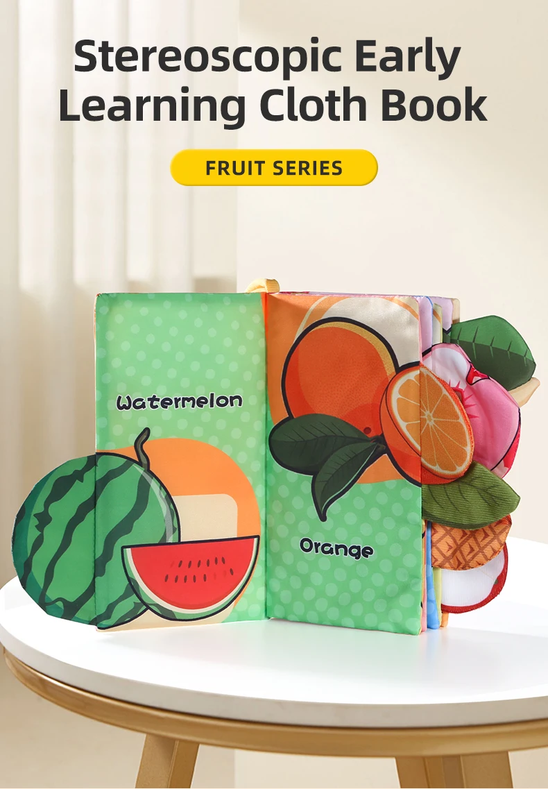 Baby Cloth Book 6 Pages 0-3 Year Old Early Education Parent-child Interaction Baby Toys For 0-3 Year Old Newborn Gifts