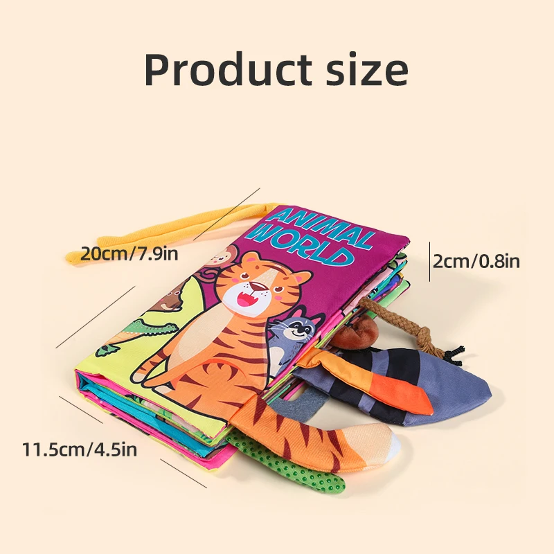 Baby Cloth Book 6 Pages 0-3 Year Old Early Education Parent-child Interaction Baby Toys For 0-3 Year Old Newborn Gifts