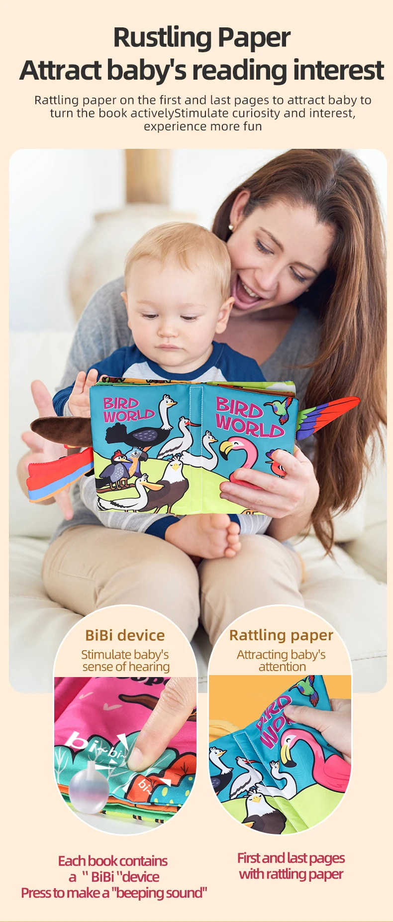 Baby Cloth Book 6 Pages 0-3 Year Old Early Education Parent-child Interaction Baby Toys For 0-3 Year Old Newborn Gifts