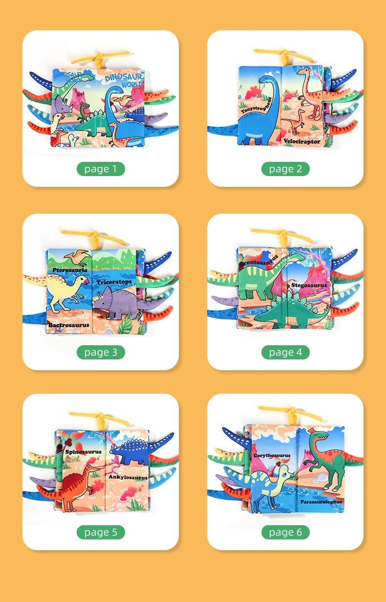 Baby Cloth Book 6 Pages 0-3 Year Old Early Education Parent-child Interaction Baby Toys For 0-3 Year Old Newborn Gifts
