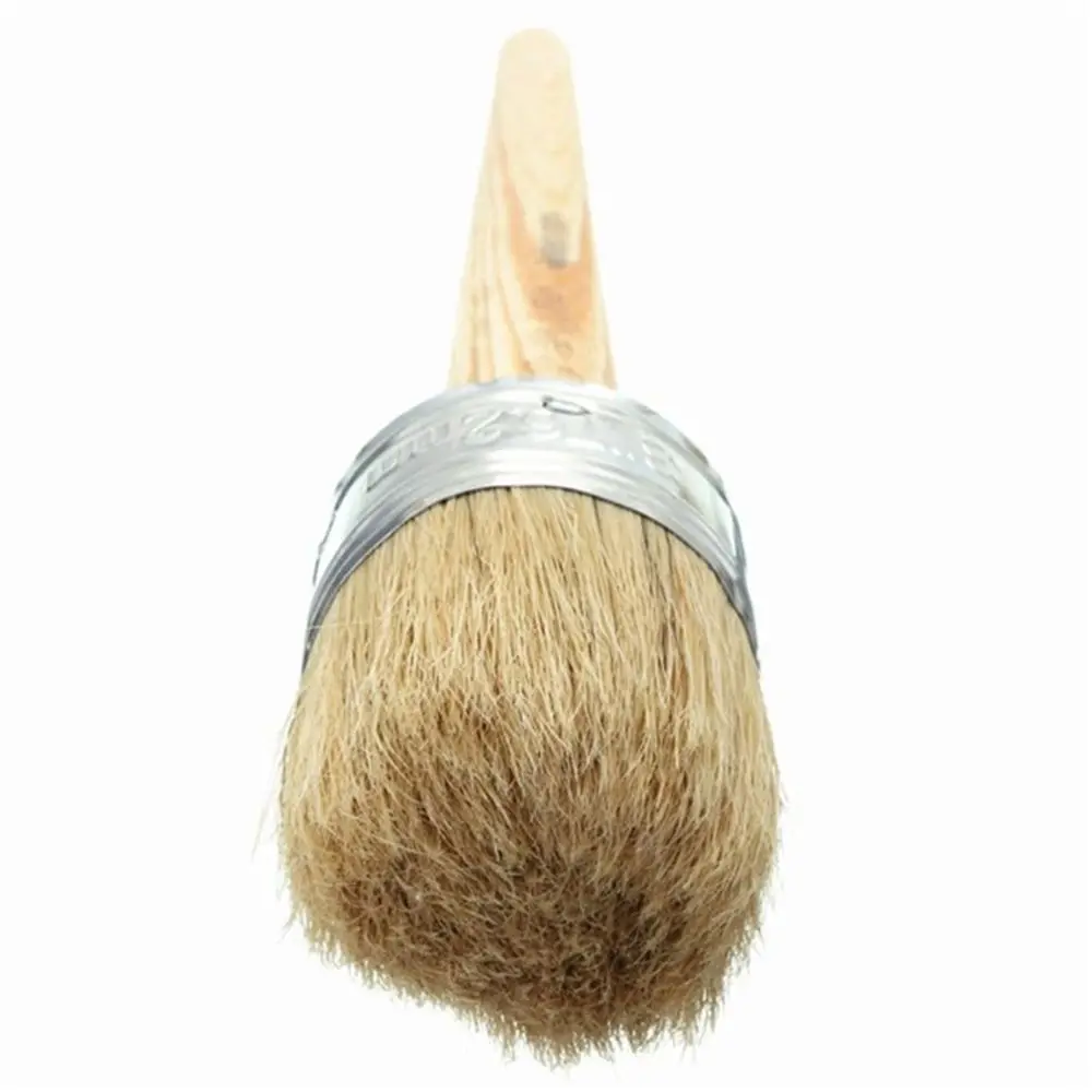 New Home Use Brush Wooden Handle Painting Wax Brushes 185mm Long Round Bristle Chalk Oil Paint DIA