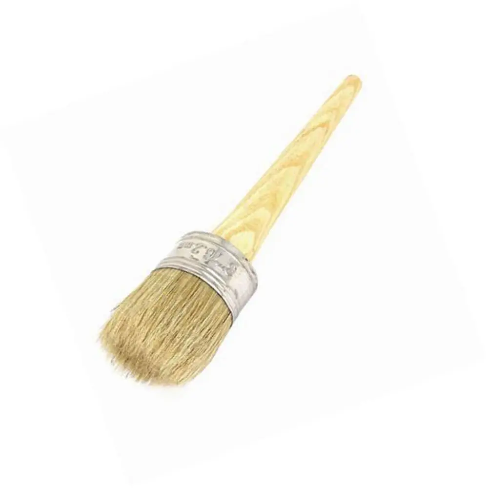 New Home Use Brush Wooden Handle Painting Wax Brushes 185mm Long Round Bristle Chalk Oil Paint DIA