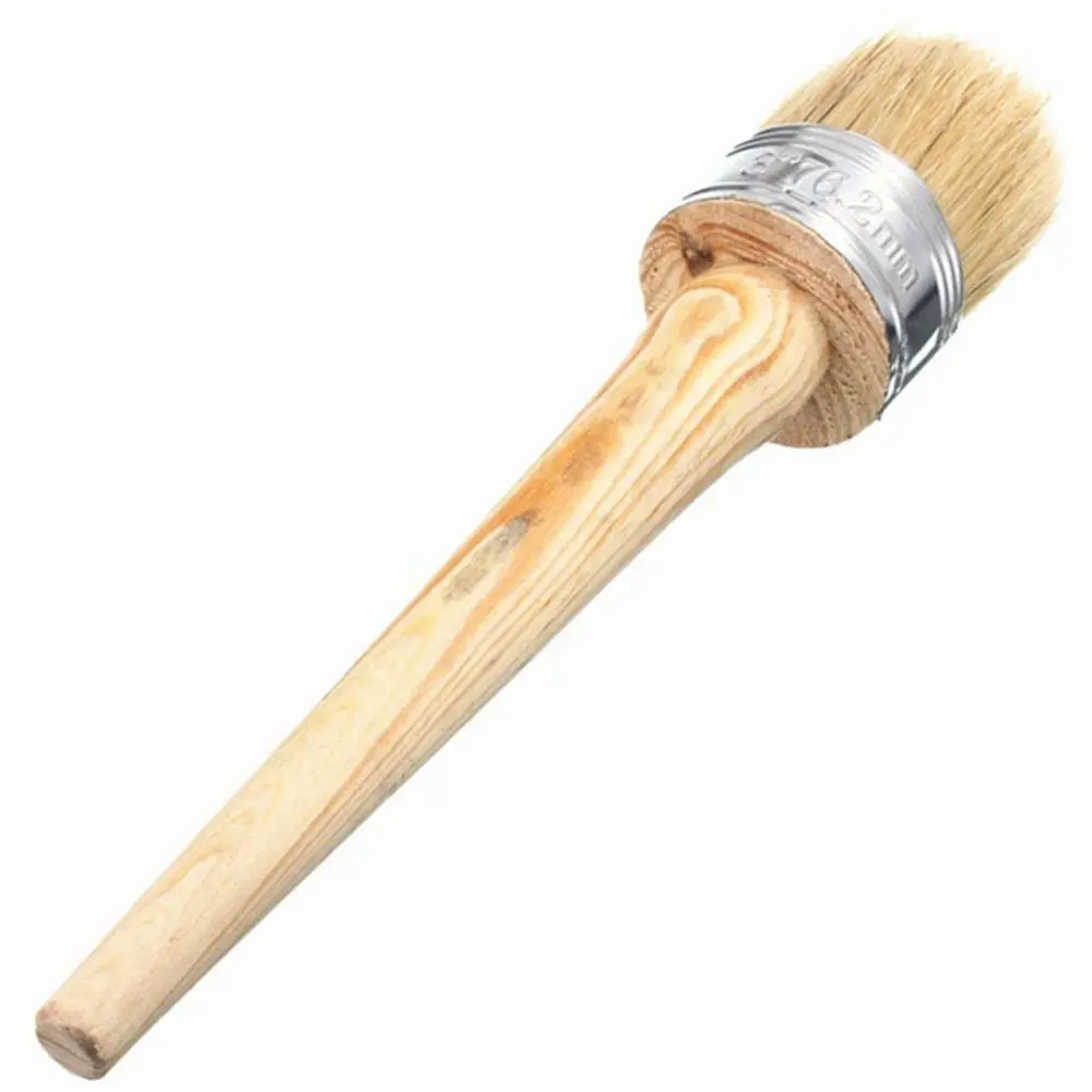 New Home Use Brush Wooden Handle Painting Wax Brushes 185mm Long Round Bristle Chalk Oil Paint DIA