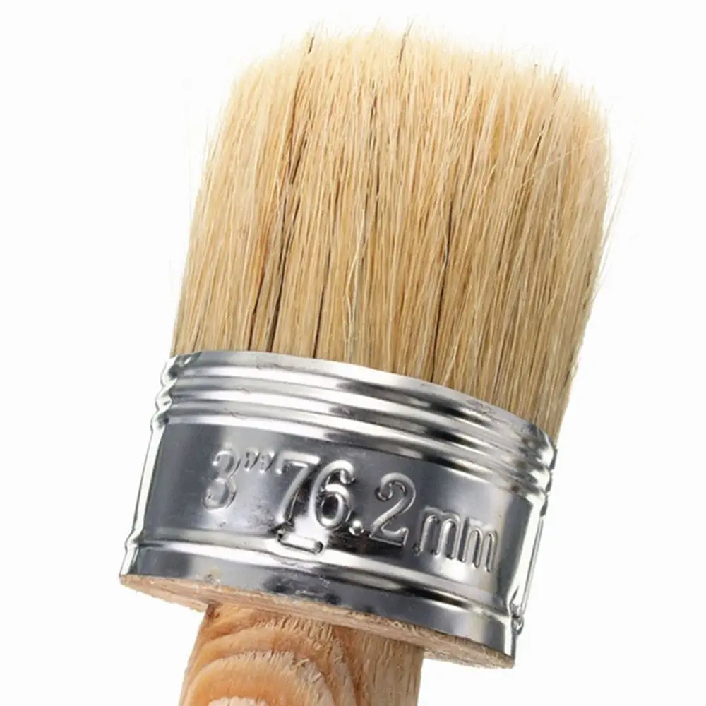 New Home Use Brush Wooden Handle Painting Wax Brushes 185mm Long Round Bristle Chalk Oil Paint DIA