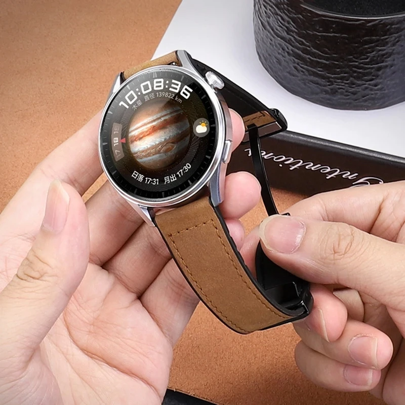 22mm 20mm Leather Silicone Strap For Samsung Galaxy Watch 7 6 5 4 40mm/44mm Magnetic Band For Galaxy Watch 6 Classic 43mm 47mm