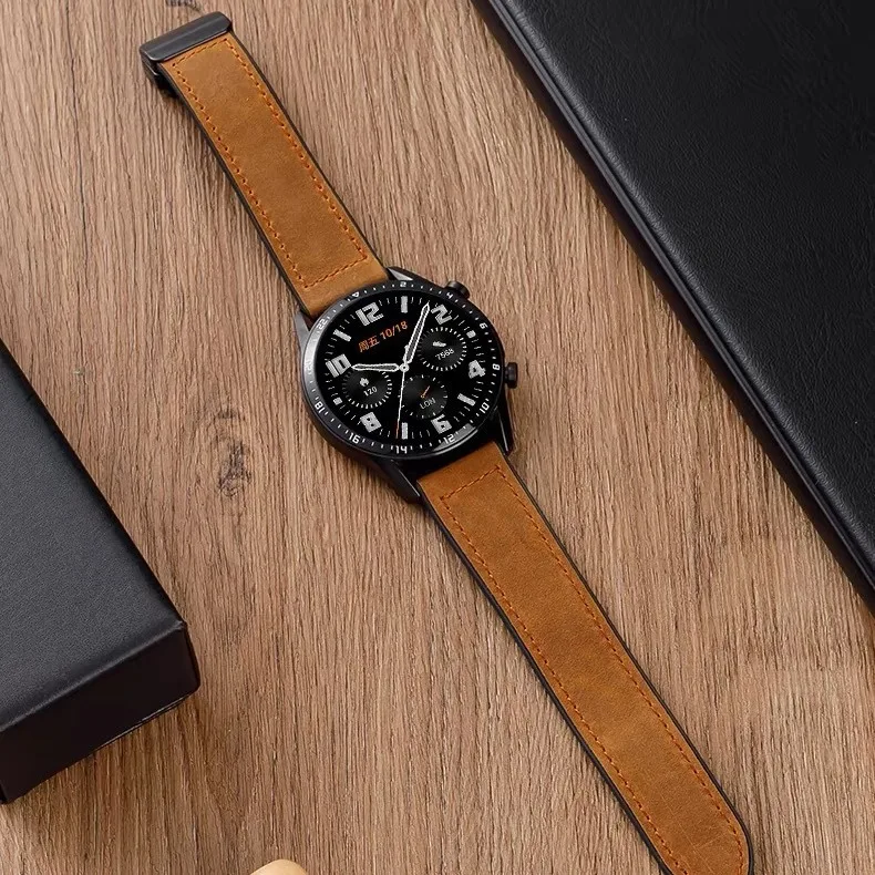 22mm 20mm Leather Silicone Strap For Samsung Galaxy Watch 7 6 5 4 40mm/44mm Magnetic Band For Galaxy Watch 6 Classic 43mm 47mm