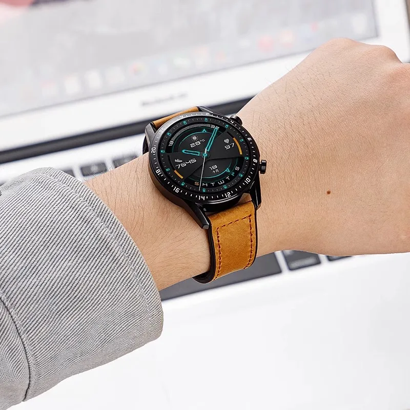 22mm 20mm Leather Silicone Strap For Samsung Galaxy Watch 7 6 5 4 40mm/44mm Magnetic Band For Galaxy Watch 6 Classic 43mm 47mm