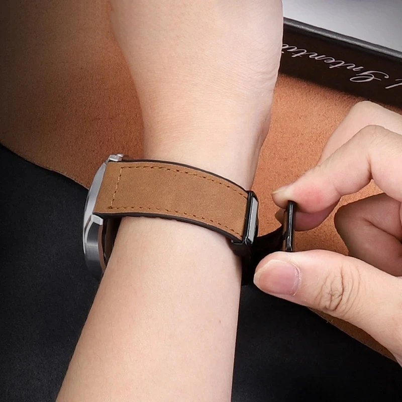 22mm 20mm Leather Silicone Strap For Samsung Galaxy Watch 7 6 5 4 40mm/44mm Magnetic Band For Galaxy Watch 6 Classic 43mm 47mm
