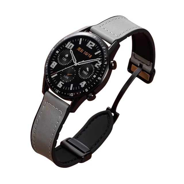 22mm 20mm Leather Silicone Strap For Samsung Galaxy Watch 7 6 5 4 40mm/44mm Magnetic Band For Galaxy Watch 6 Classic 43mm 47mm