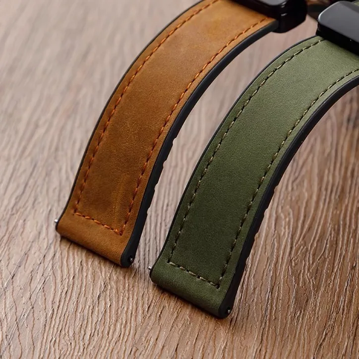 22mm 20mm Leather Silicone Strap For Samsung Galaxy Watch 7 6 5 4 40mm/44mm Magnetic Band For Galaxy Watch 6 Classic 43mm 47mm