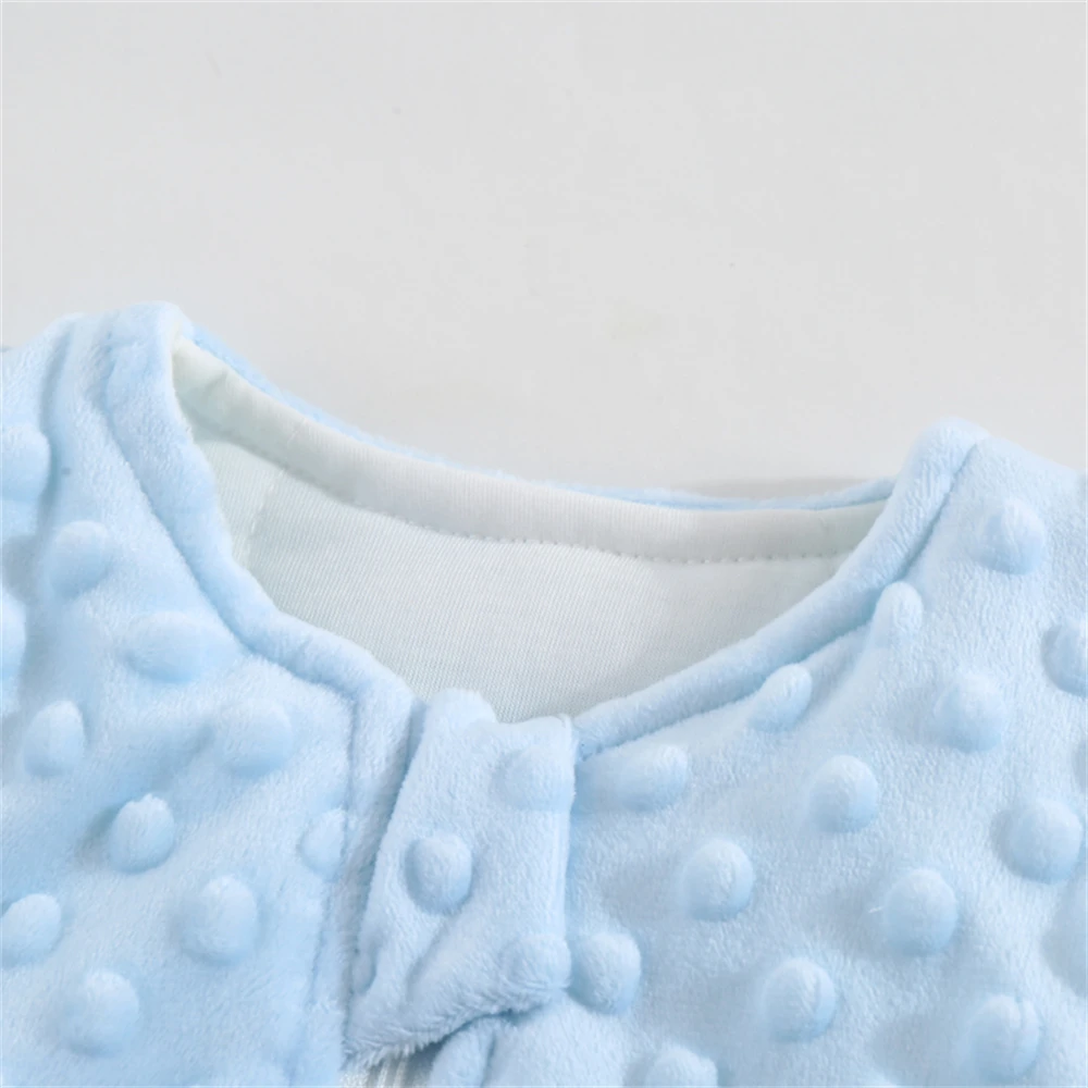 Baby Sleeping Bag 0-6m Autumn and Winter Vest-Style Bean Velvet Newborn Leg-Wrapped Sleeping Bag Anti-Kick Sleeveless Baby Sleeping Bag