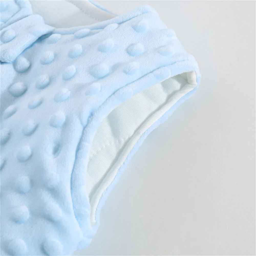 Baby Sleeping Bag 0-6m Autumn and Winter Vest-Style Bean Velvet Newborn Leg-Wrapped Sleeping Bag Anti-Kick Sleeveless Baby Sleeping Bag
